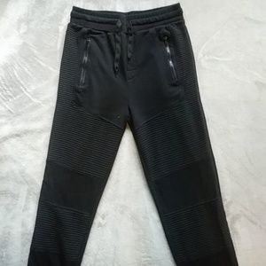 Black Embossed Moto Soft Jogger